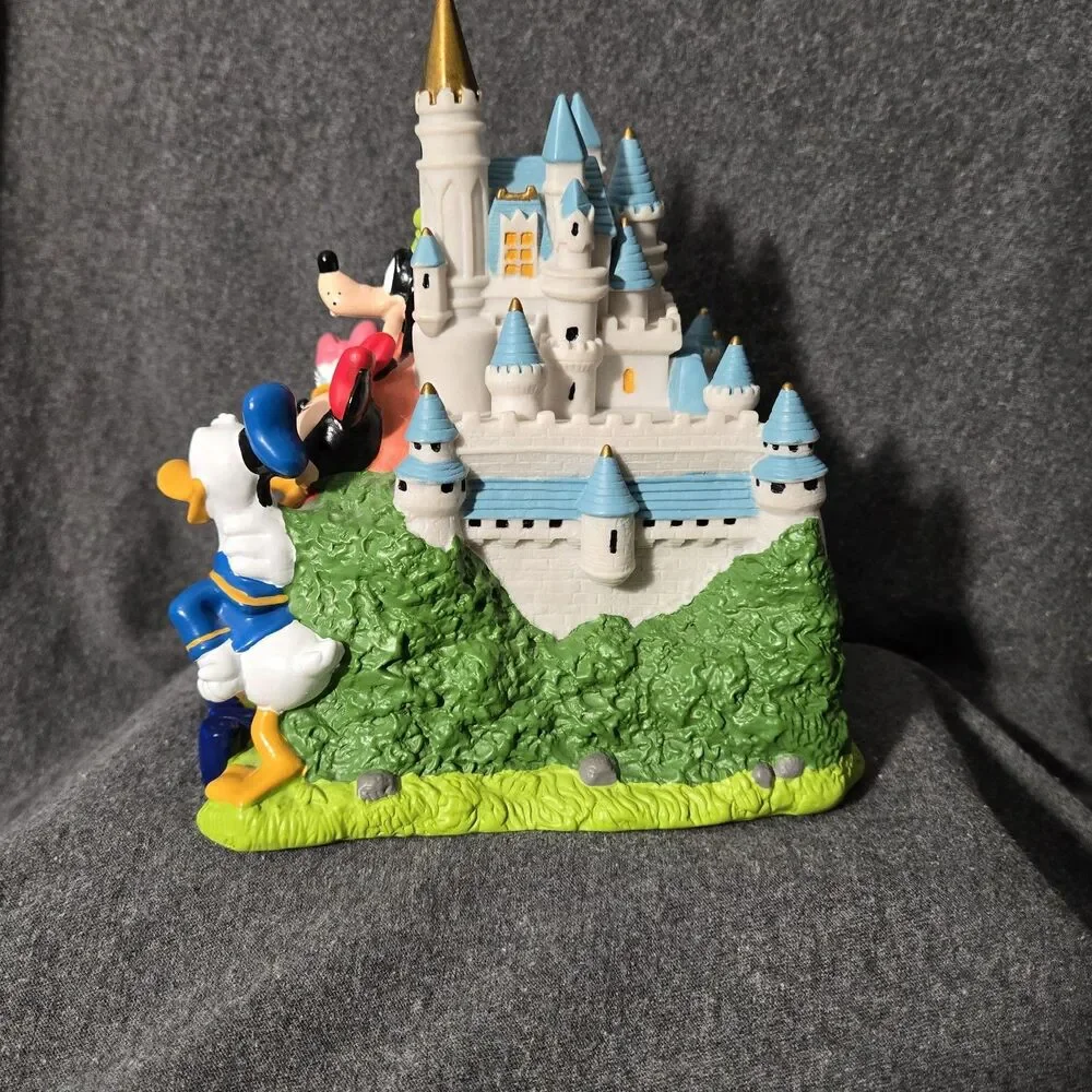 Vintage Disneyland Castle Coin Disney Piggy Bank Mickey Mouse and Friends W/Plug